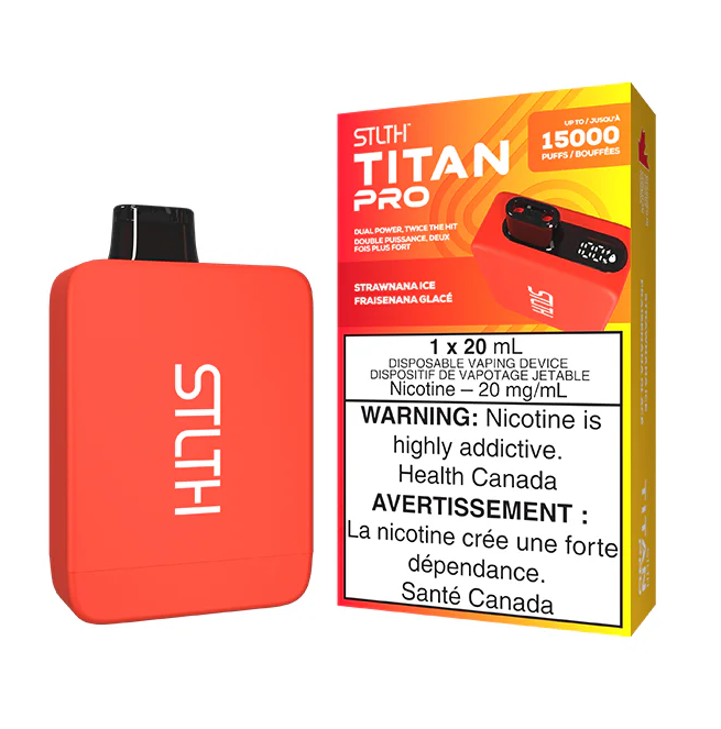 *MB* Disposable Vape STLTH Titan Pro Strawnana Ice Box of 5