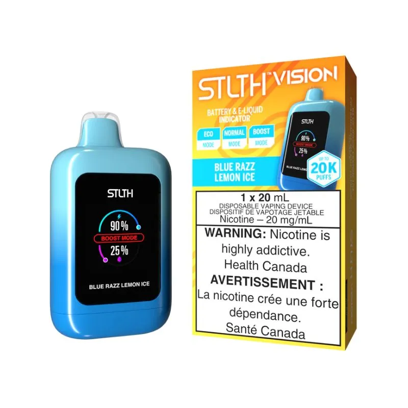 *MB* Disposable Vape STLTH Vision Blue Razz Lemon Ice Box of 4
