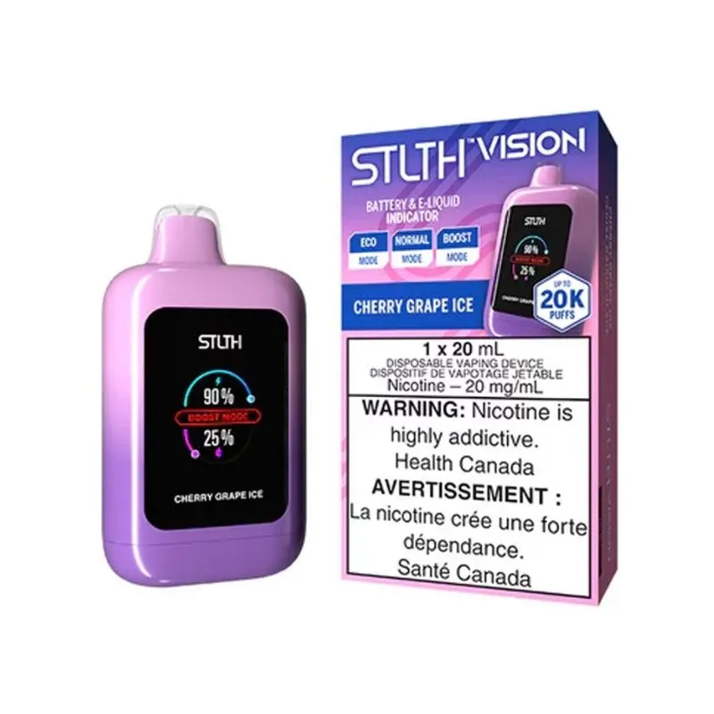 *MB* Disposable Vape STLTH Vision Cherry Grape Ice Box of 4