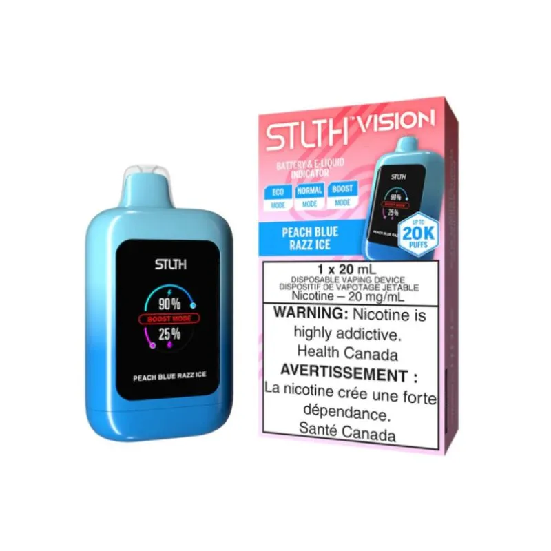 *MB* Disposable Vape STLTH Vision Peach Blue Razz Ice Box of 4