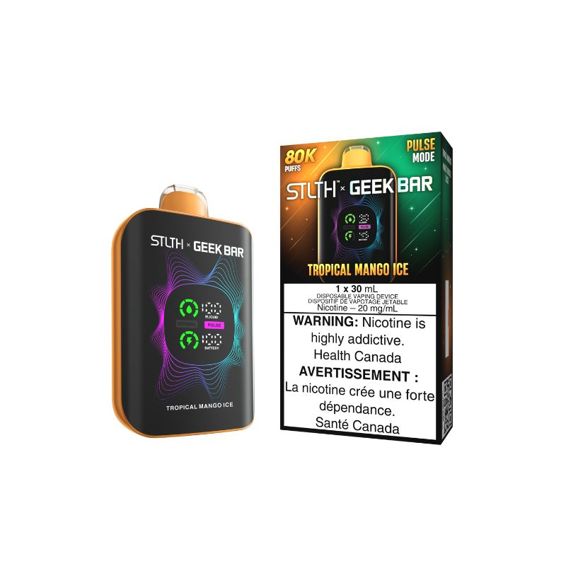 *MB* Disposable Vape STLTH X Geek Bar 80K Pulse Tropical Mango Ice Box of 4