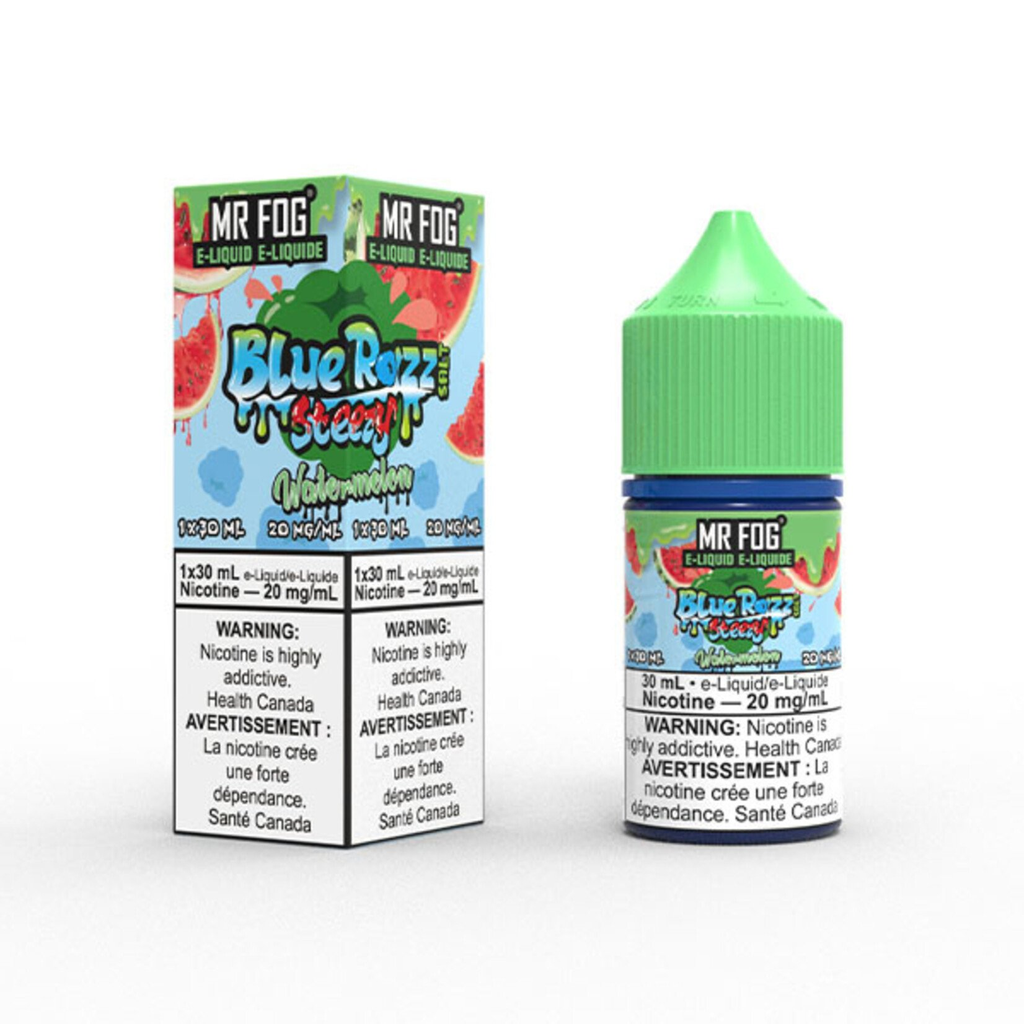 *MB* Nicotine Liquid Mr Fog Blue Razz Steezy Salt 30ml Watermelon