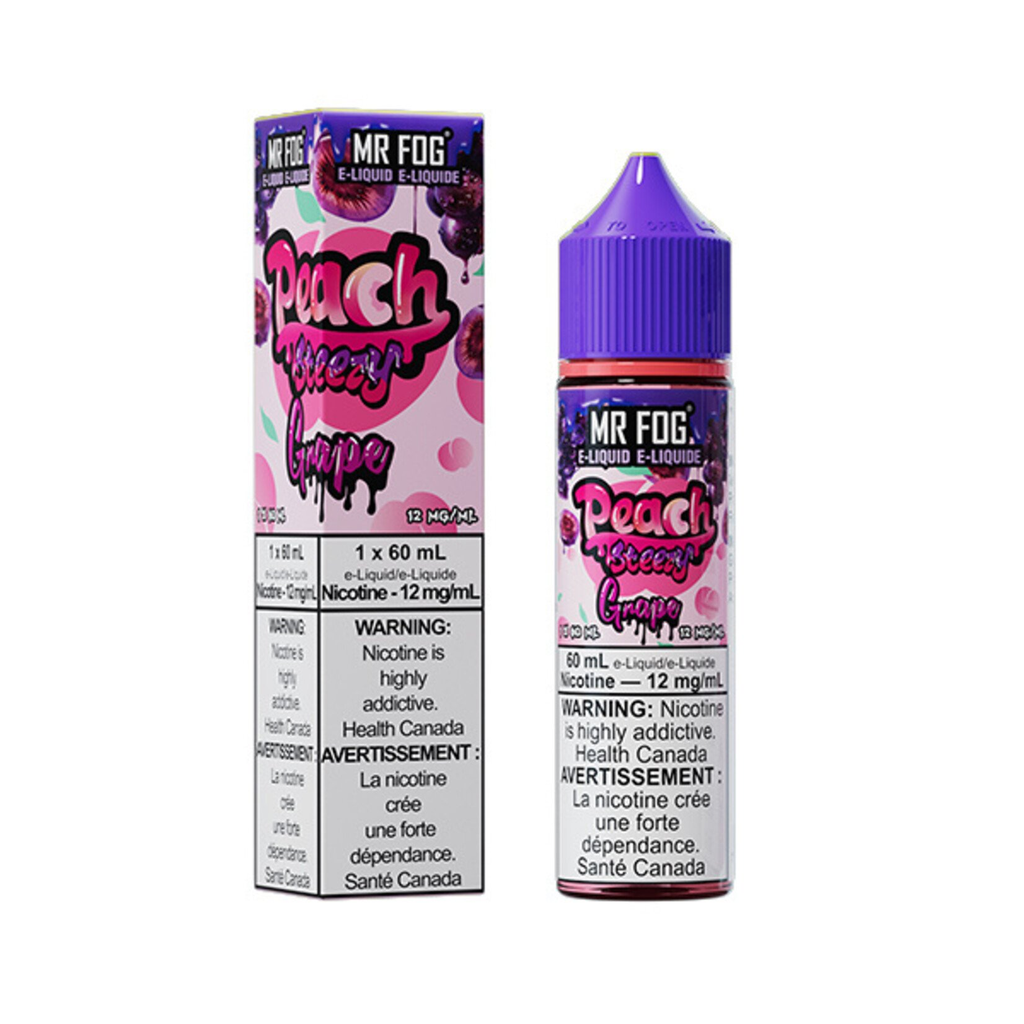 *MB* Nicotine Liquid Mr Fog Peach Steezy Salt 60ml Grape