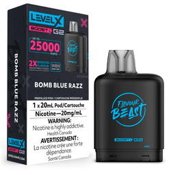 *MB* Nicotine Pod Flavour Beast Level X Boost G2 Bomb Blue Razz Box of 6