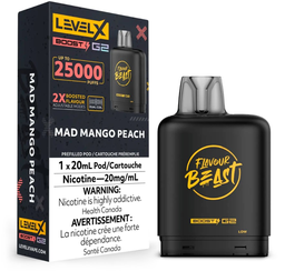 *MB* Nicotine Pod Flavour Beast Level X Boost G2 Mad Mango Peach Box of 6