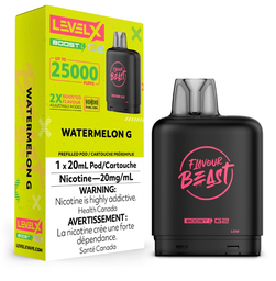 *MB* Nicotine Pod Flavour Beast Level X Boost G2 Watermelon G  Box of 6