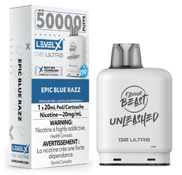 *MB* Nicotine Pod Flavour Beast Level X Unleashed G2 Ultra Epic Blue Razz Box of 6