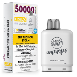 *MB* Nicotine Pod Flavour Beast Level X Unleashed G2 Ultra Epic Tropical Storm Box of 6
