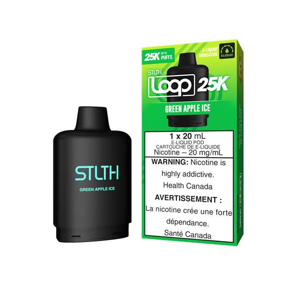 *MB* Nicotine Pod STLTH Loop 25k Green Apple Ice  Box of 5