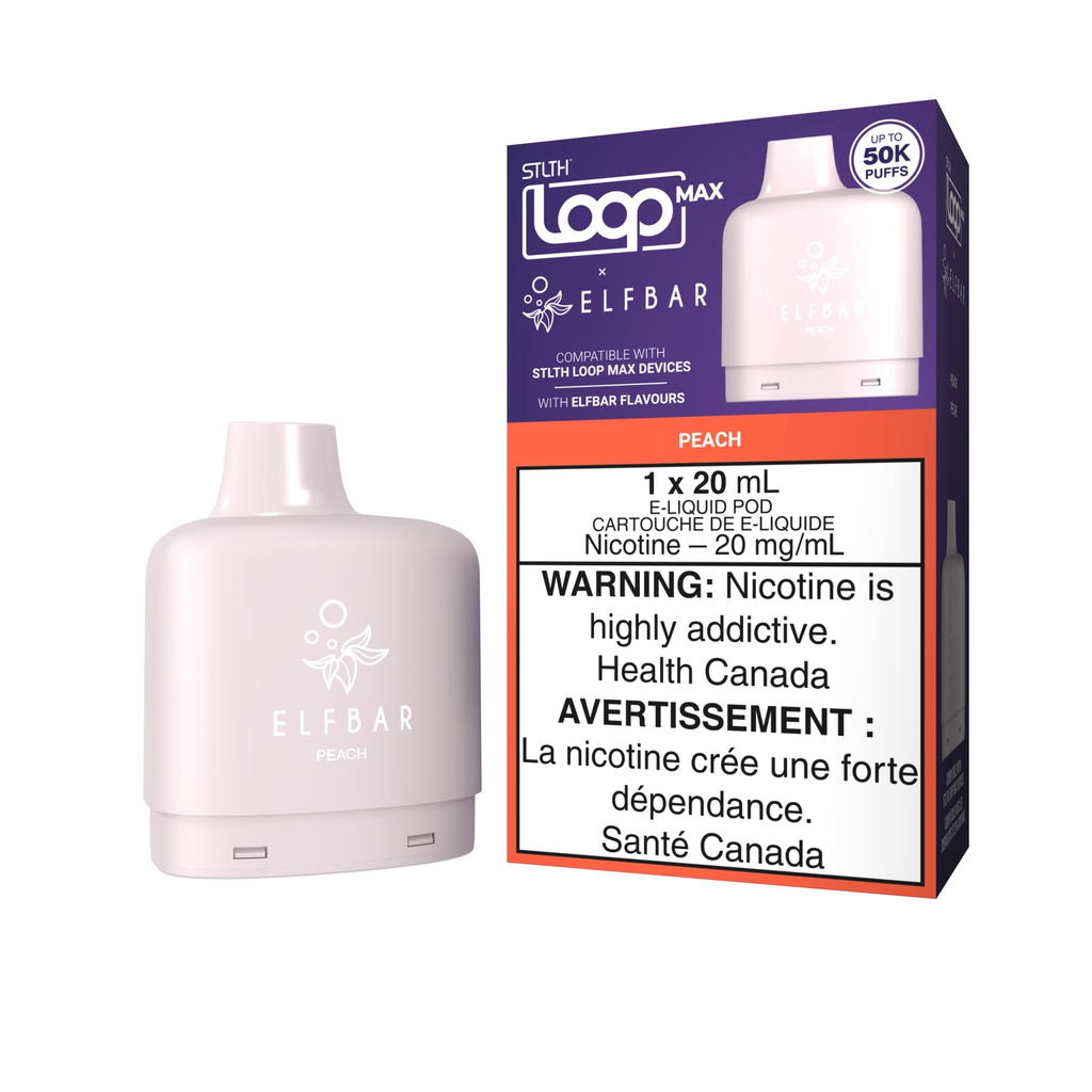 *MB* Nicotine Pod STLTH Loop Max Elfbar 50k Peach Box of 4