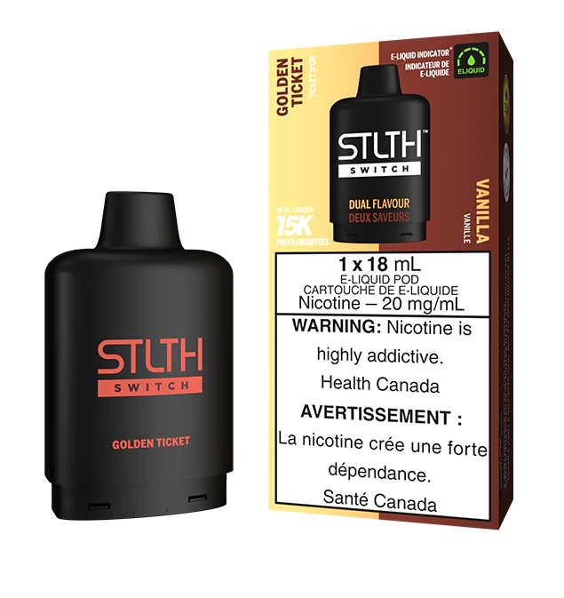 *MB* Nicotine Pod STLTH Switch Golden Ticket / Vanilla Box of 5