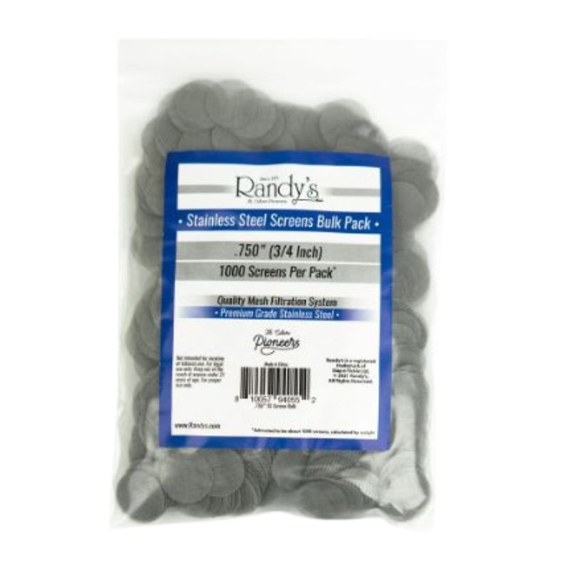 Metal Screen Randy's Stainless Steel 0.750 (Pack of 1000)