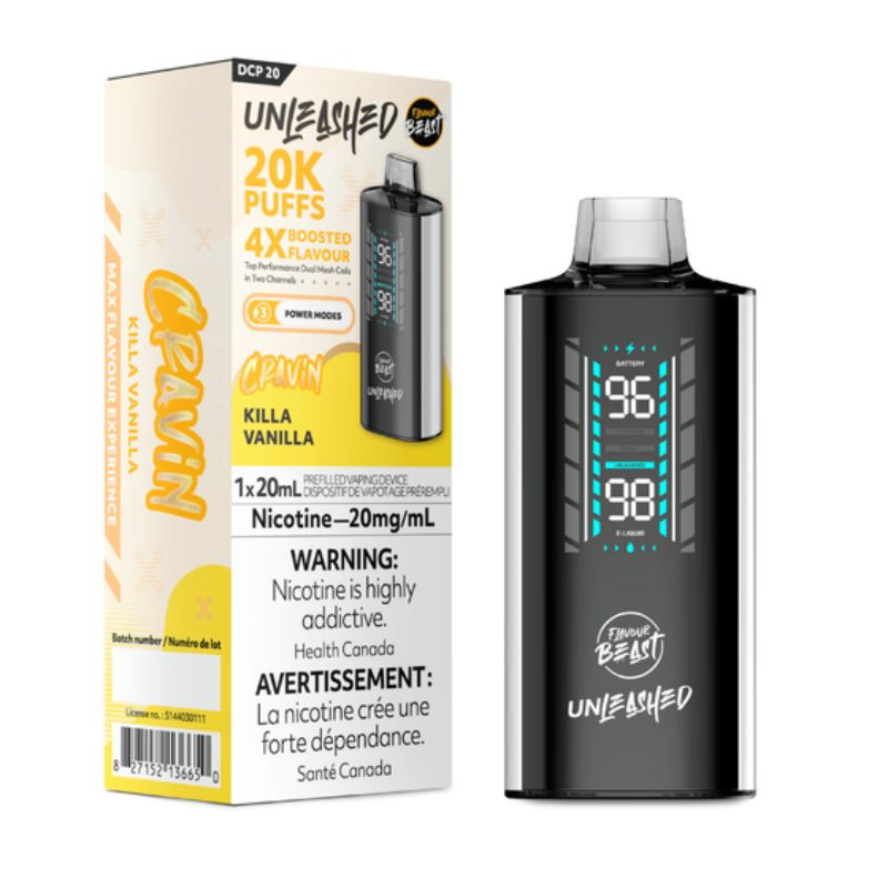 *ON* Disposable Vape Flavour Beast DCP 20K Killa Vanilla Box of 5