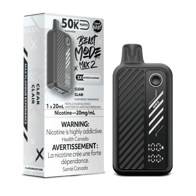 *ON* Disposable Vape Flavour Beast Mode Max 2 Clear Box of 5