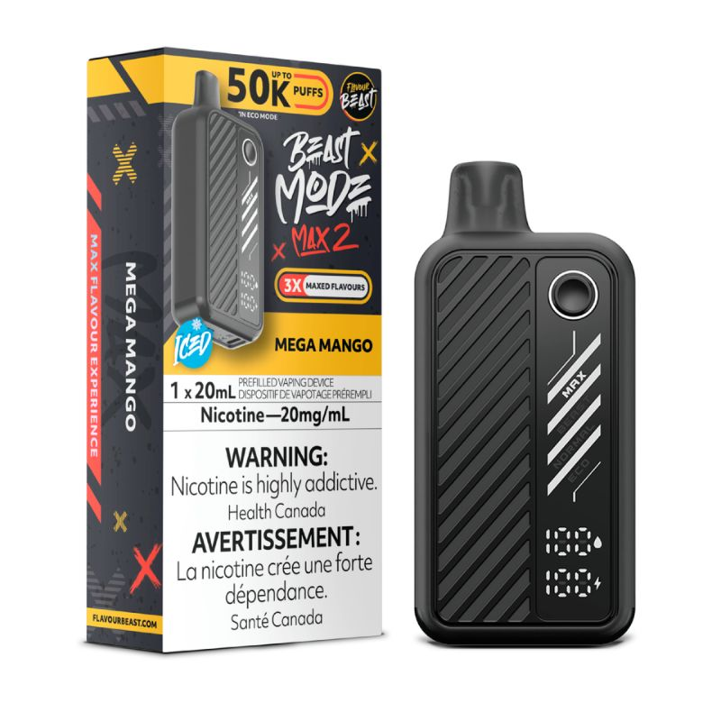 *ON* Disposable Vape Flavour Beast Mode Max 2 Mega Mango Box of 5