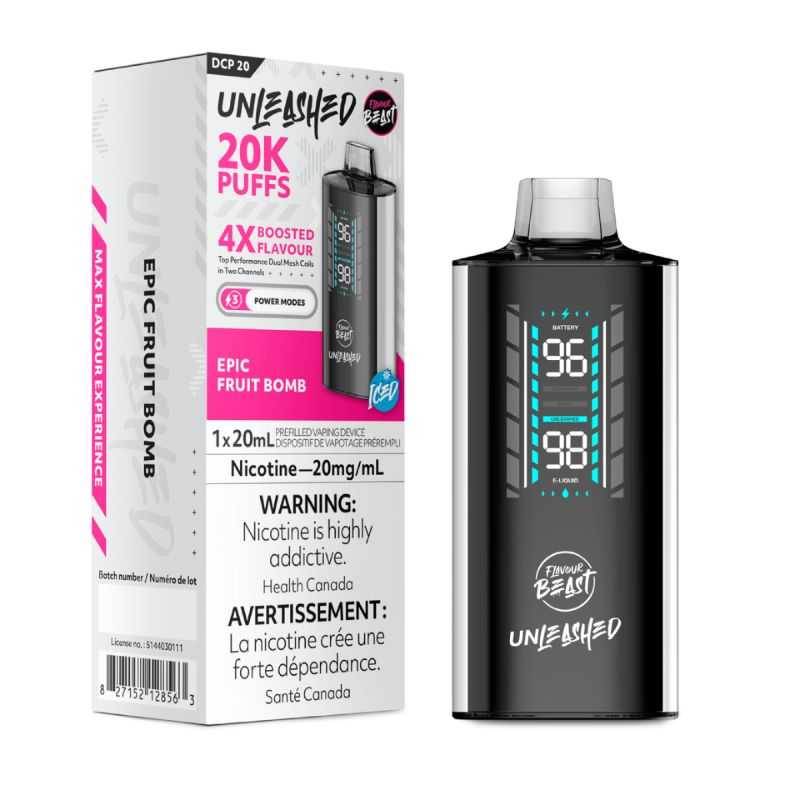 *ON* Disposable Vape Flavour Beast Unleashed DCP 20K Epic Fruit Bomb Box of 5