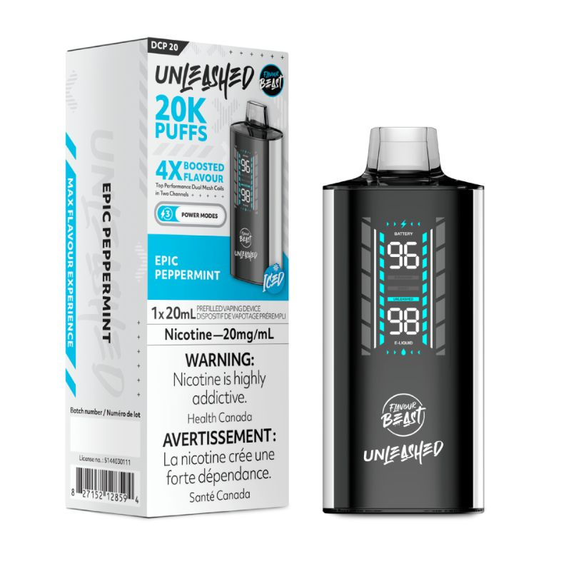 *ON* Disposable Vape Flavour Beast Unleashed DCP 20K Epic Peppermint Box of 5