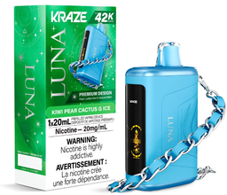*ON* Disposable Vape Kraze Luna 42K Kiwi Pear Cactus G Ice Box of 5