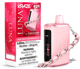 *ON* Disposable Vape Kraze Luna 42K Ruby Peach Watermelon Ice Box of 5