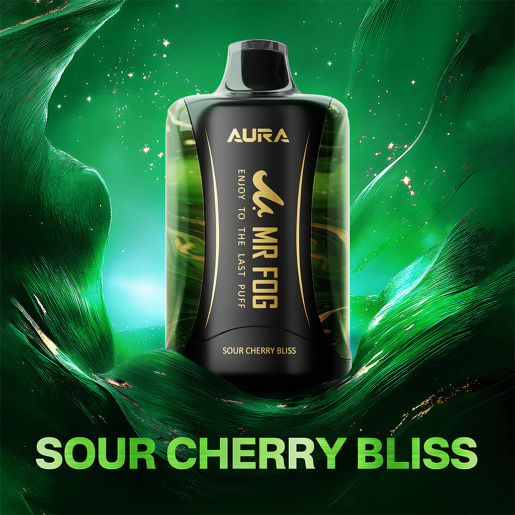 *ON* Disposable Vape Mr Fog AURA 60K Sour Cherry Bliss Box of 5