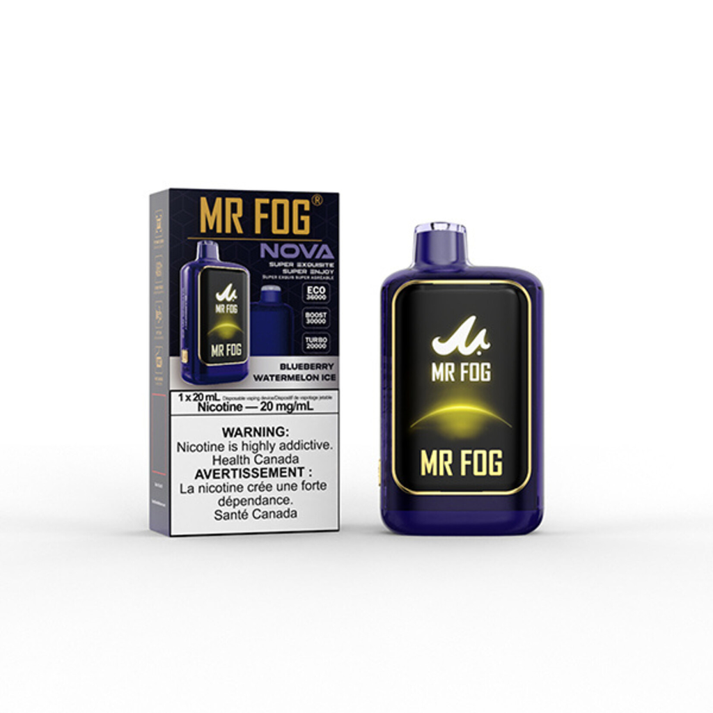 *ON* Disposable Vape Mr Fog NOVA 36K Blueberry Watermelon Ice Box of 5