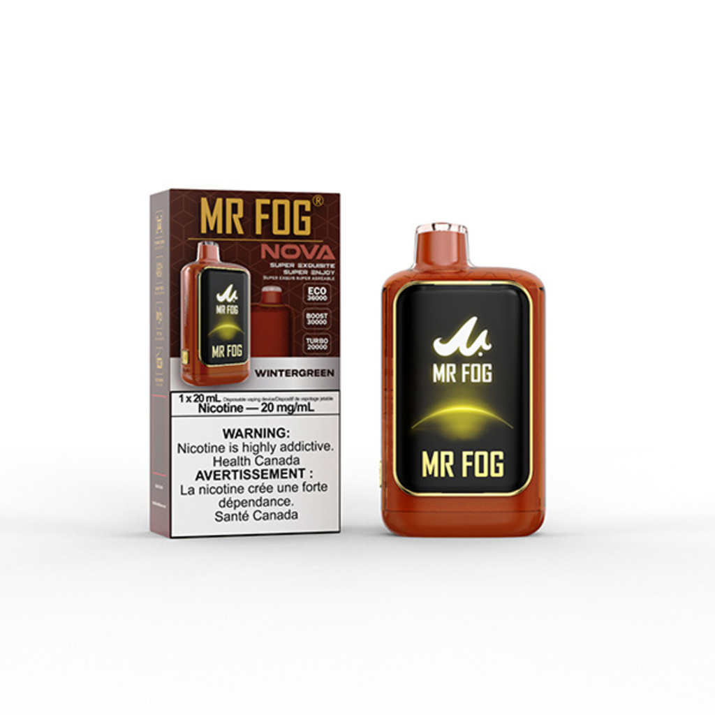 *ON* Disposable Vape Mr Fog NOVA 36K Wintergreen Box of 5