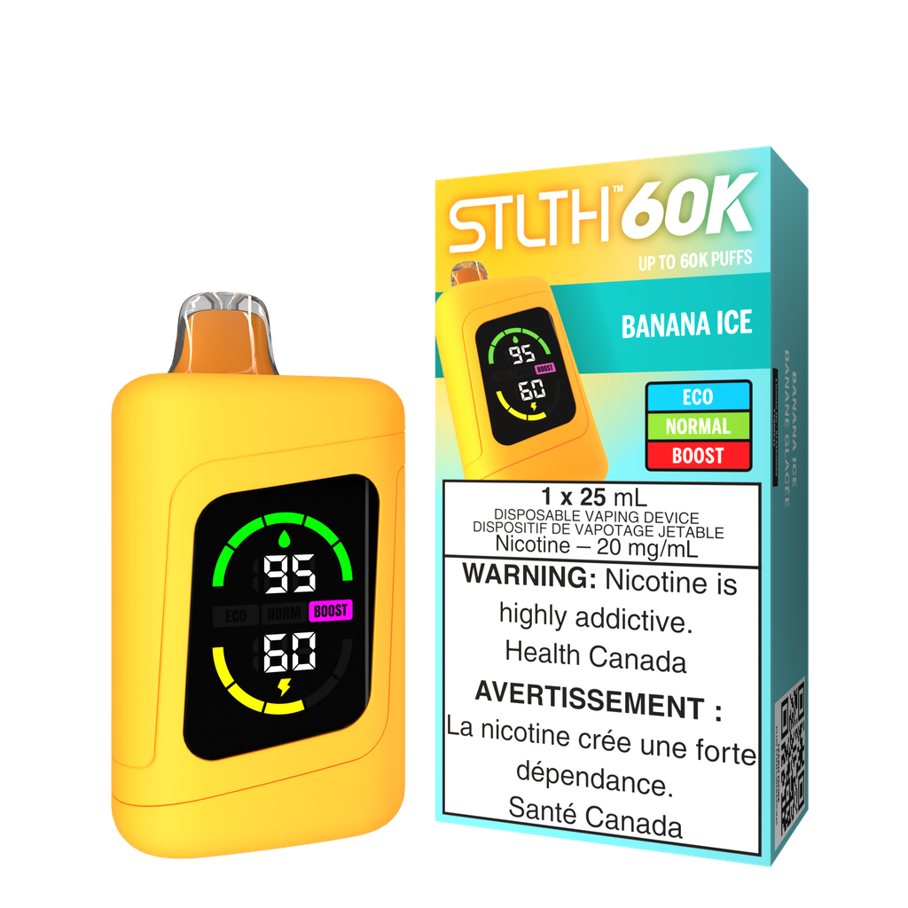 *ON* Disposable Vape STLTH 60K Banana Ice Box of 4