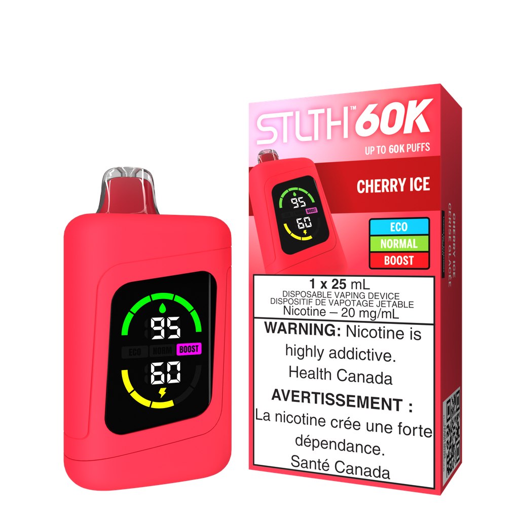 *ON* Disposable Vape STLTH 60K Cherry Ice Box of 4