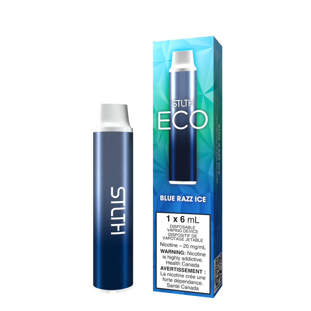 *ON* Disposable Vape STLTH ECO Blue Razz Ice Box of 6