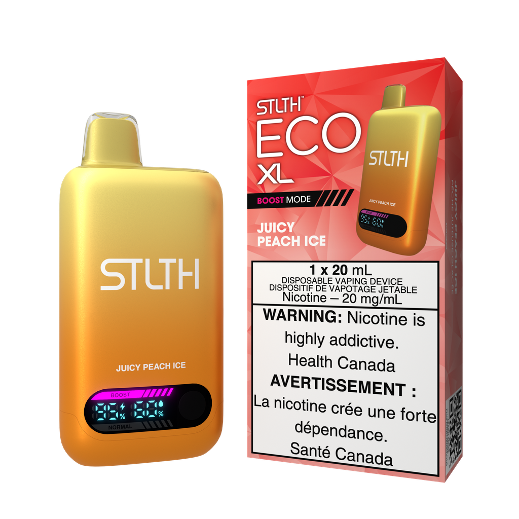 *ON* Disposable Vape STLTH Eco XL Juicy Peach Ice Box of 5