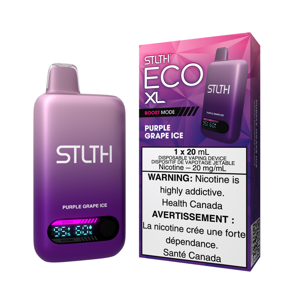 *ON* Disposable Vape STLTH Eco XL Purple Grape Ice Box of 5