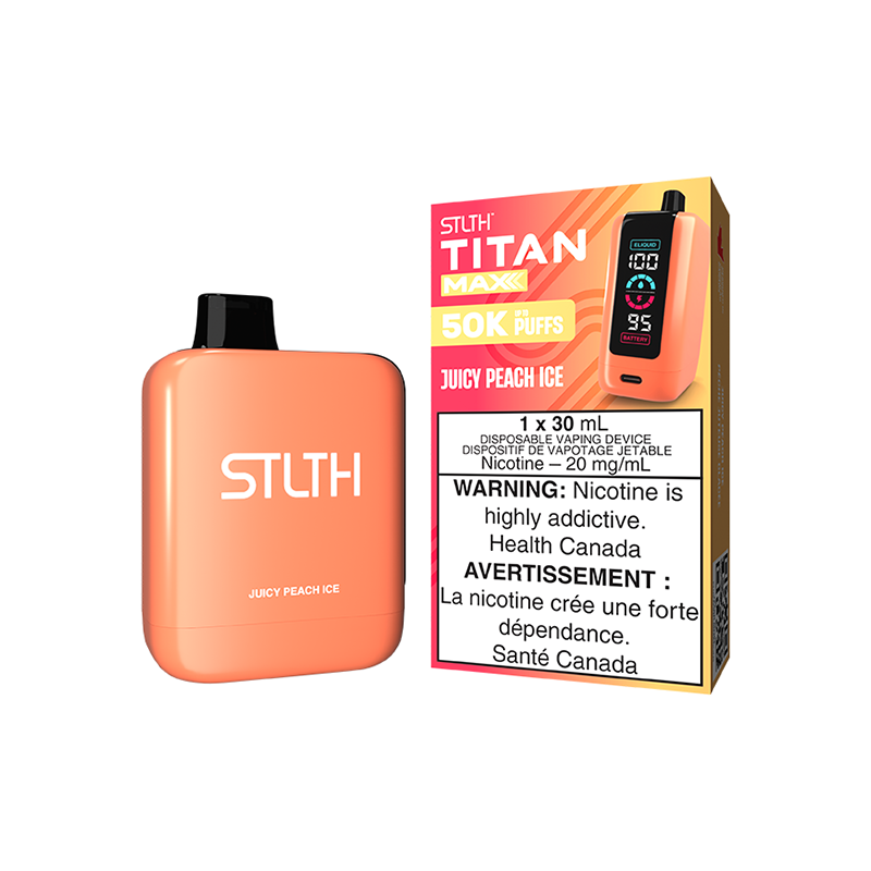 *ON* Disposable Vape STLTH Titan Max 50K Juicy Peach Ice Box of 4