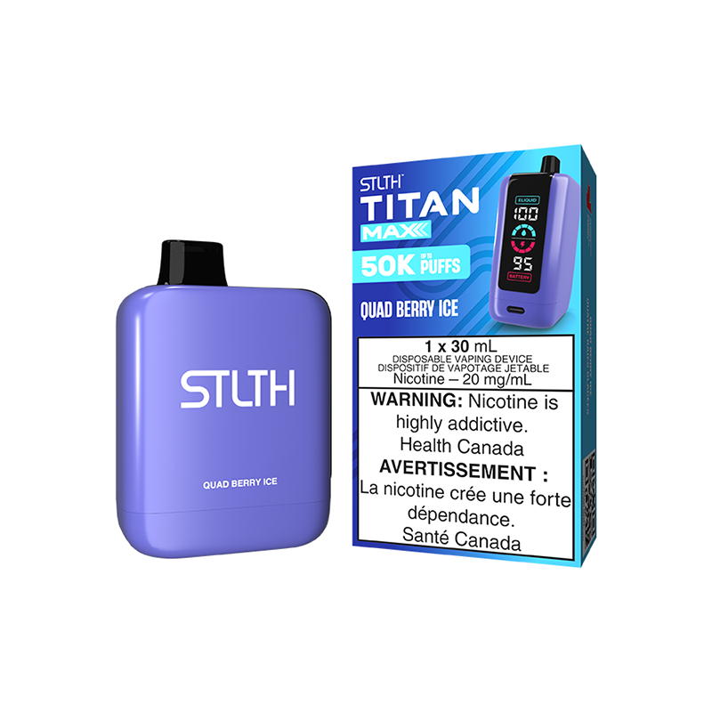 *ON* Disposable Vape STLTH Titan Max 50K Quad Berry Ice Box of 4