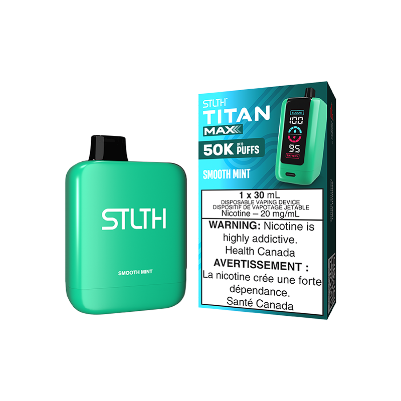*ON* Disposable Vape STLTH Titan Max 50K Smooth Mint Box of 4