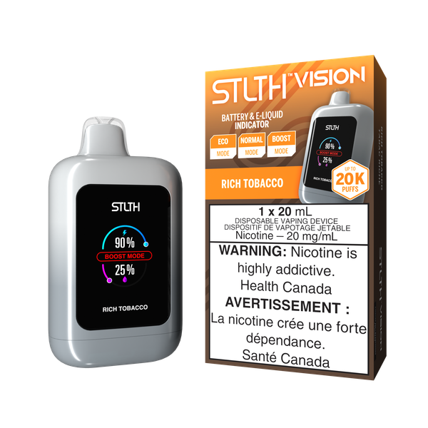 *ON* Disposable Vape STLTH Vision Rich Tobacco Box of 4