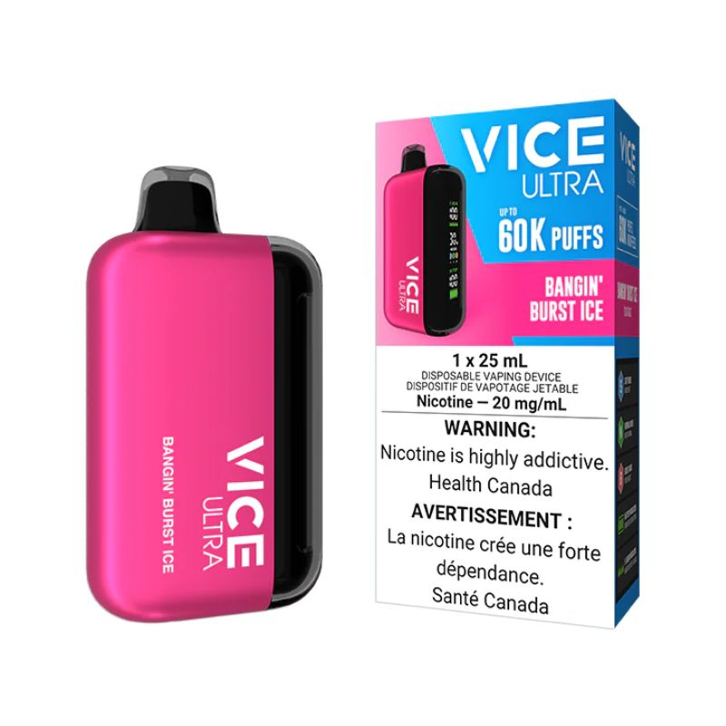 *ON* Disposable Vape Vice Ultra 60K Bangin' Burst Ice Box of 4