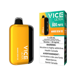 *ON* Disposable Vape Vice Ultra 60K Mango Dew Ice Box of 4