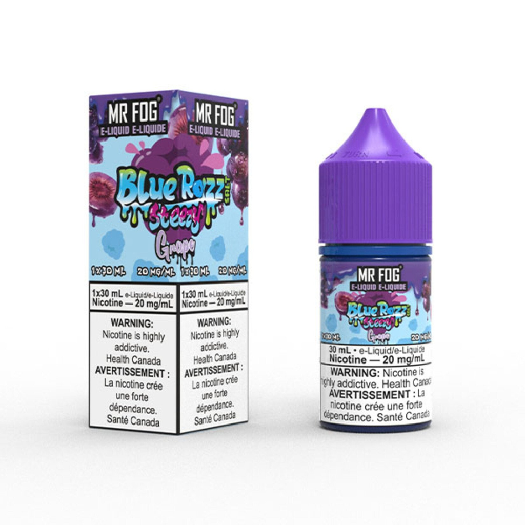 *ON* Nicotine Liquid Mr Fog Blue Razz Steezy Salt 30ml Grape