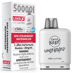 *ON* Nicotine Pod Flavour Beast Level X Unleashed G2 Ultra Epic Strawberry Watermelon Box of 6