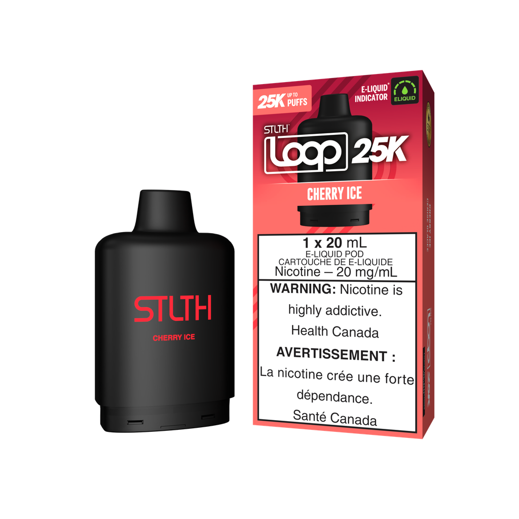 *ON* Nicotine Pod STLTH LOOP 25K Cherry Ice Box of 5