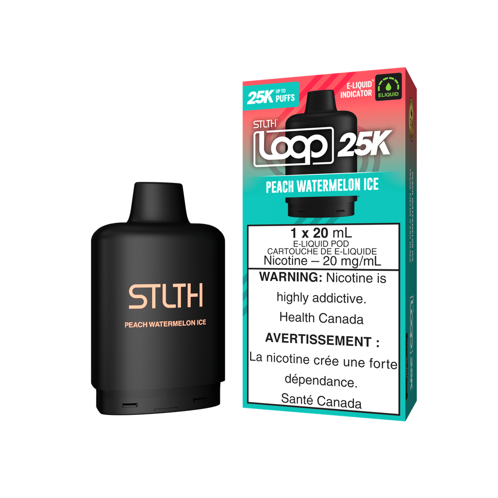 *ON* Nicotine Pod STLTH LOOP 25K Peach Watermelon Ice Box of 5