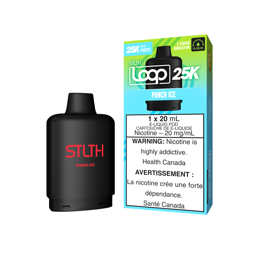 *ON* Nicotine Pod STLTH LOOP 25K Punch Ice  Box of 5
