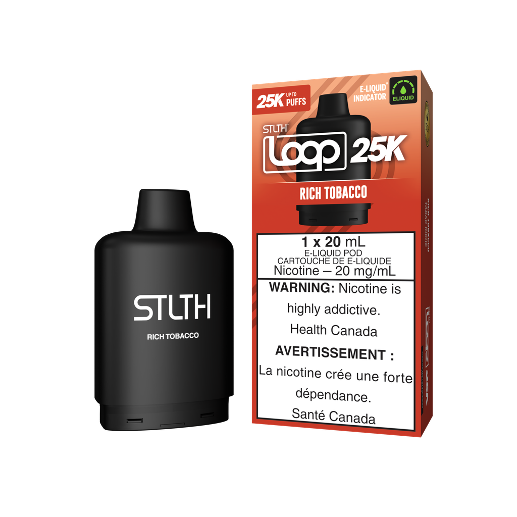 *ON* Nicotine Pod STLTH LOOP 25K Rich Tobacco Box of 5