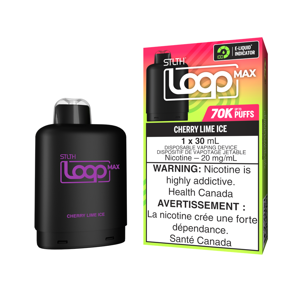 *ON* Nicotine Pod STLTH LOOP MAX Cherry Lime Ice Box of 4
