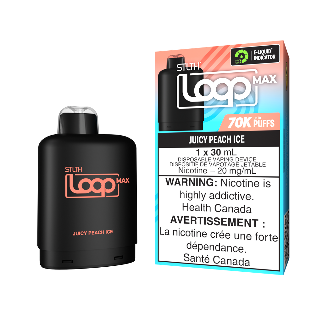 *ON* Nicotine Pod STLTH LOOP MAX Juicy Peach Ice Box of 4