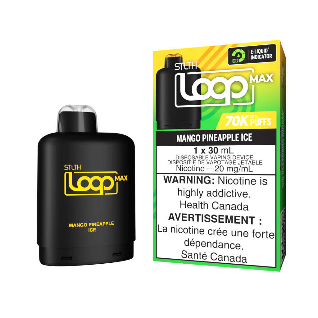 *ON* Nicotine Pod STLTH LOOP MAX Mango Pineapple Ice Box of 4