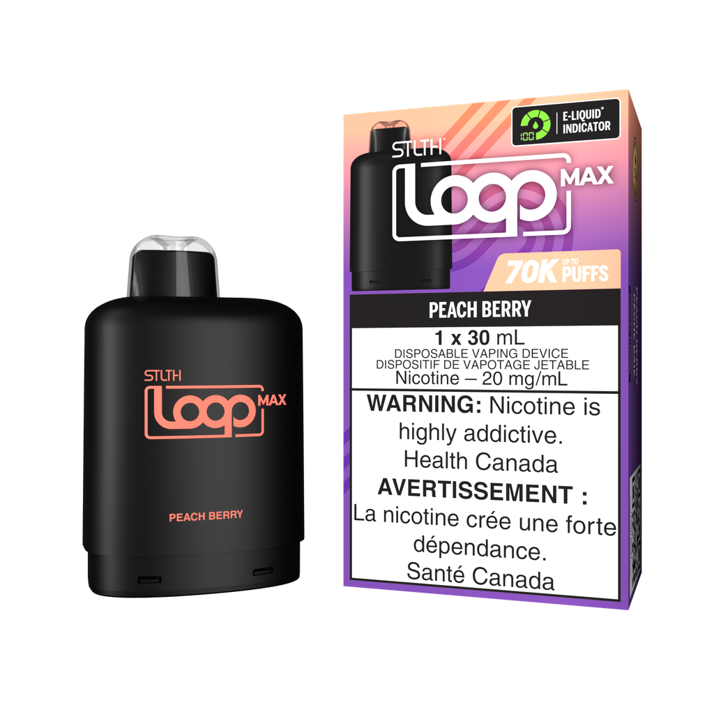 *ON* Nicotine Pod STLTH LOOP MAX Peach Berry Box of 4