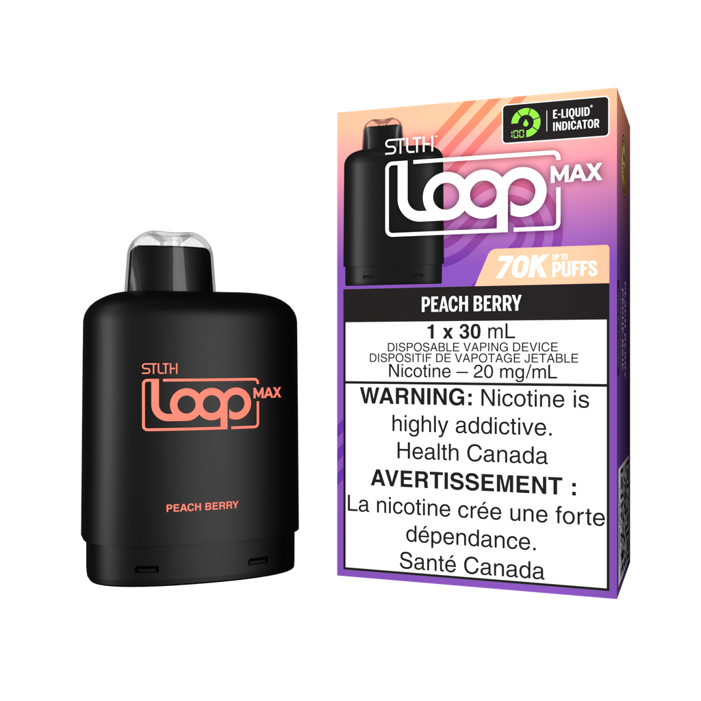 *ON* Nicotine Pod STLTH LOOP MAX Peach Berry Box of 4