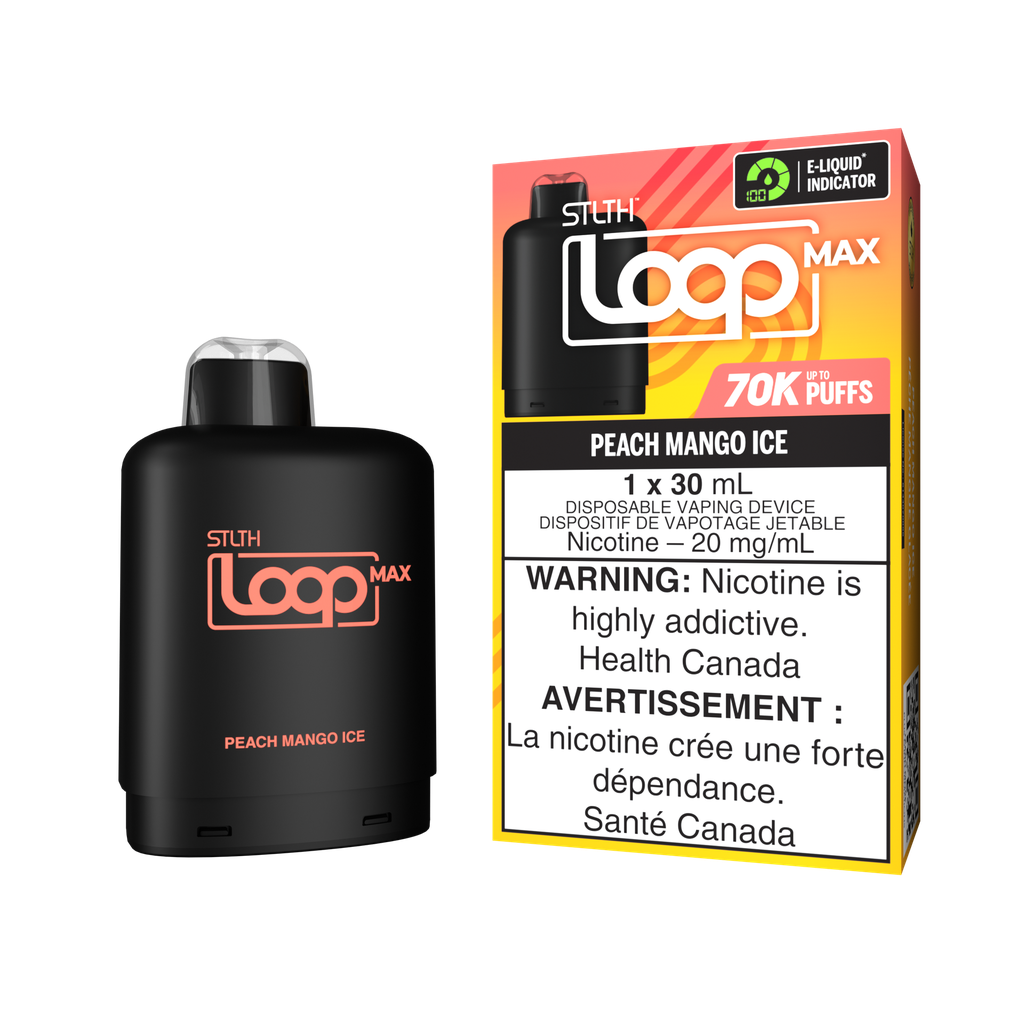 *ON* Nicotine Pod STLTH LOOP MAX Peach Mango Ice Box of 4