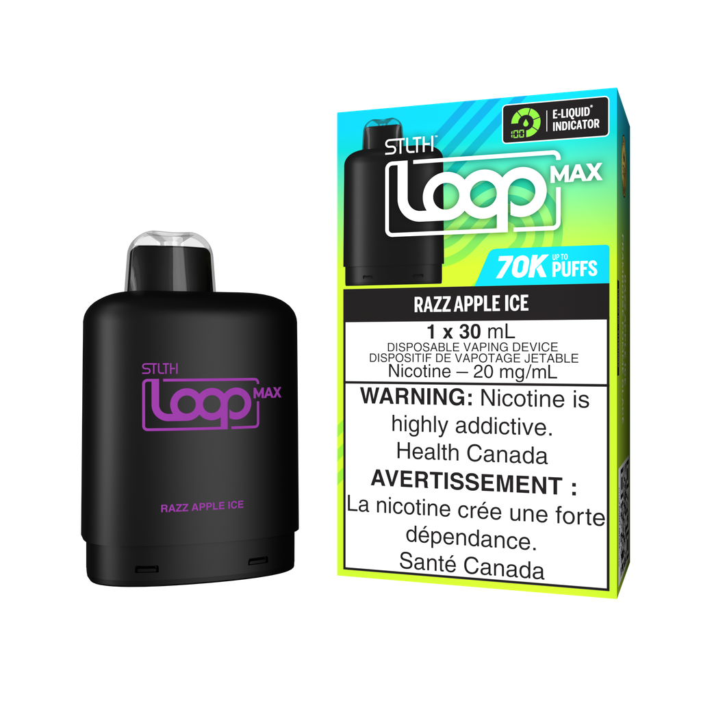 *ON* Nicotine Pod STLTH LOOP MAX Razz Apple Ice Box of 4